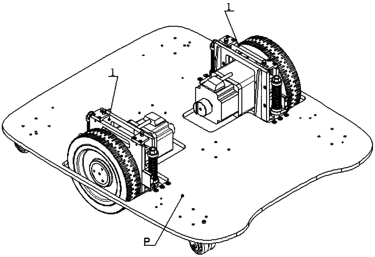 Driving wheel suspension damping mechanism for AGV, chassis and AGV