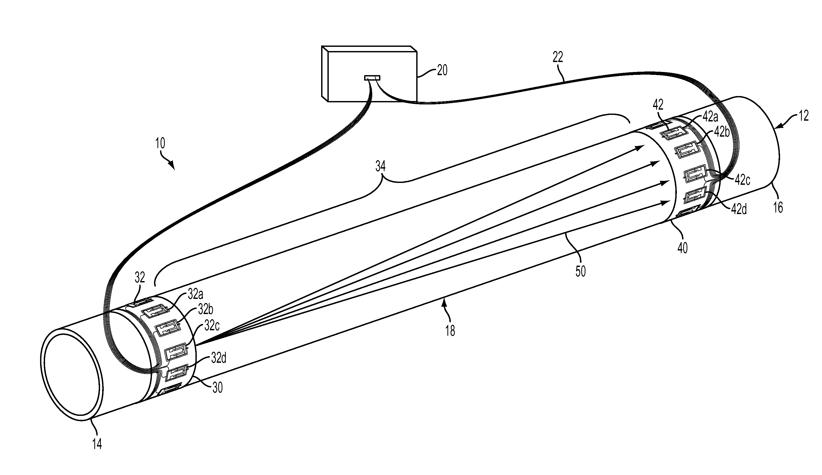 Sensor positionig with non-dispersive guided waves for pipeline corrosion monitoring