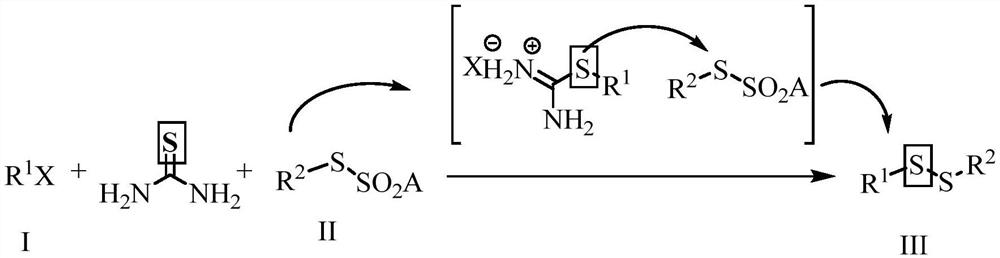 Preparation method of alkali-promoted asymmetric organic persulfide compound