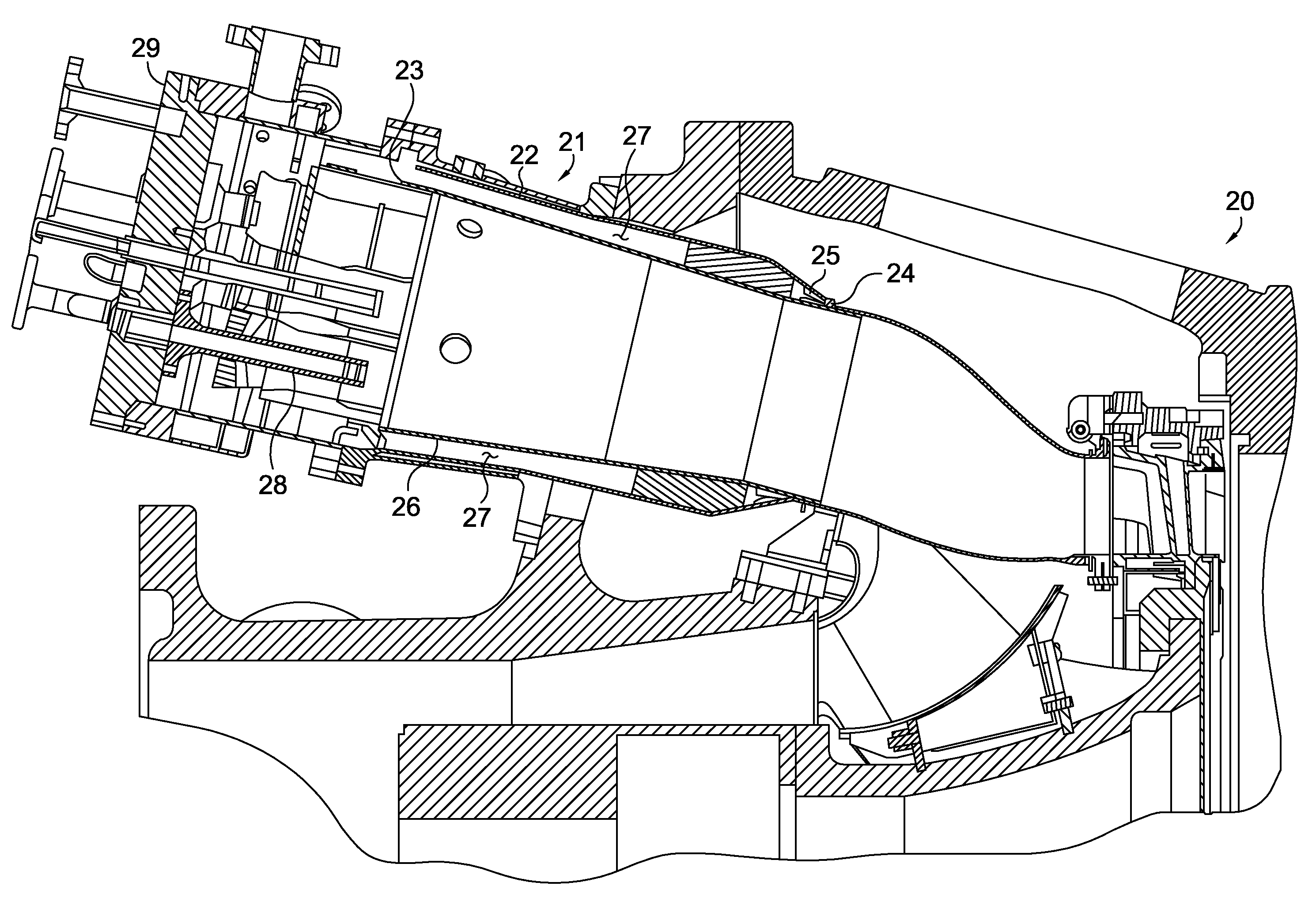 Airflow distribution to a low emissions combustor