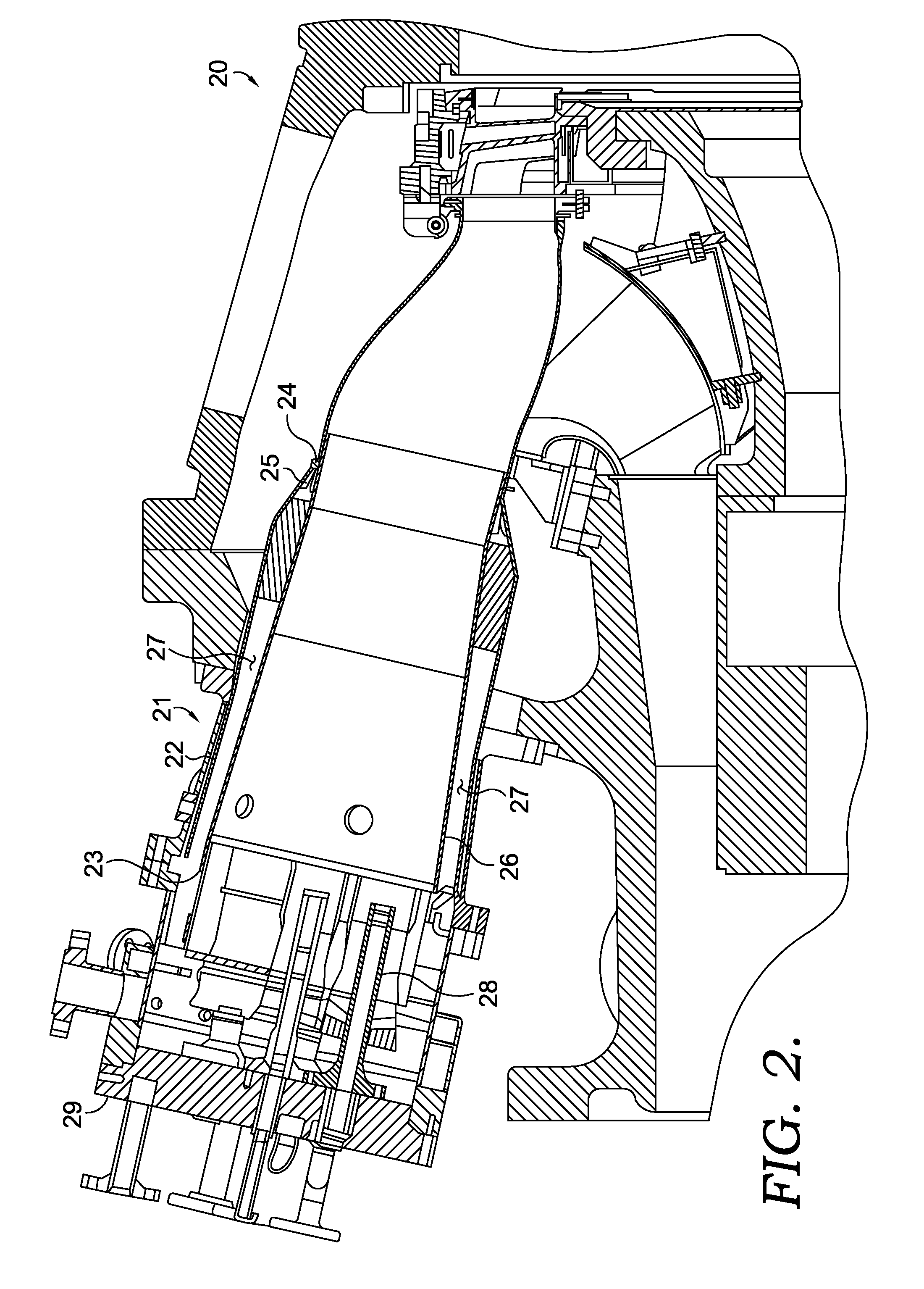 Airflow distribution to a low emissions combustor