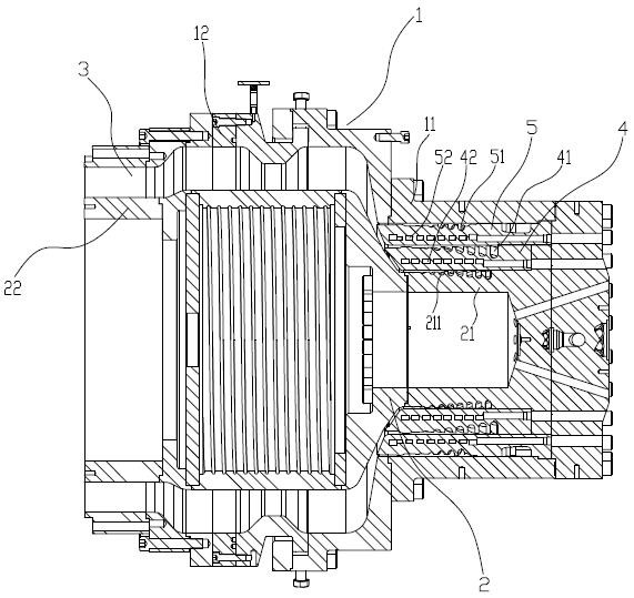 Cooling structure of solid-wall pipe extrusion die head