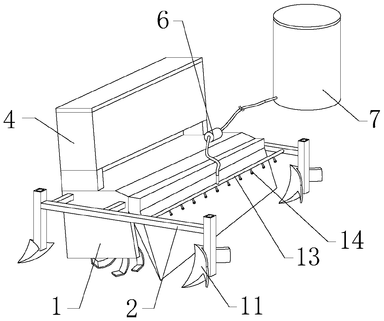 Multifunctional rape and sorghum planting device driven by tractor