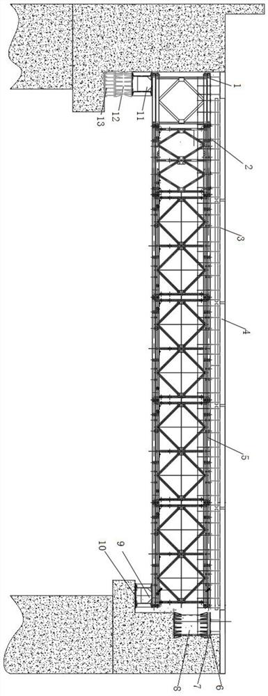 Gantry crane combined beam device and installation method