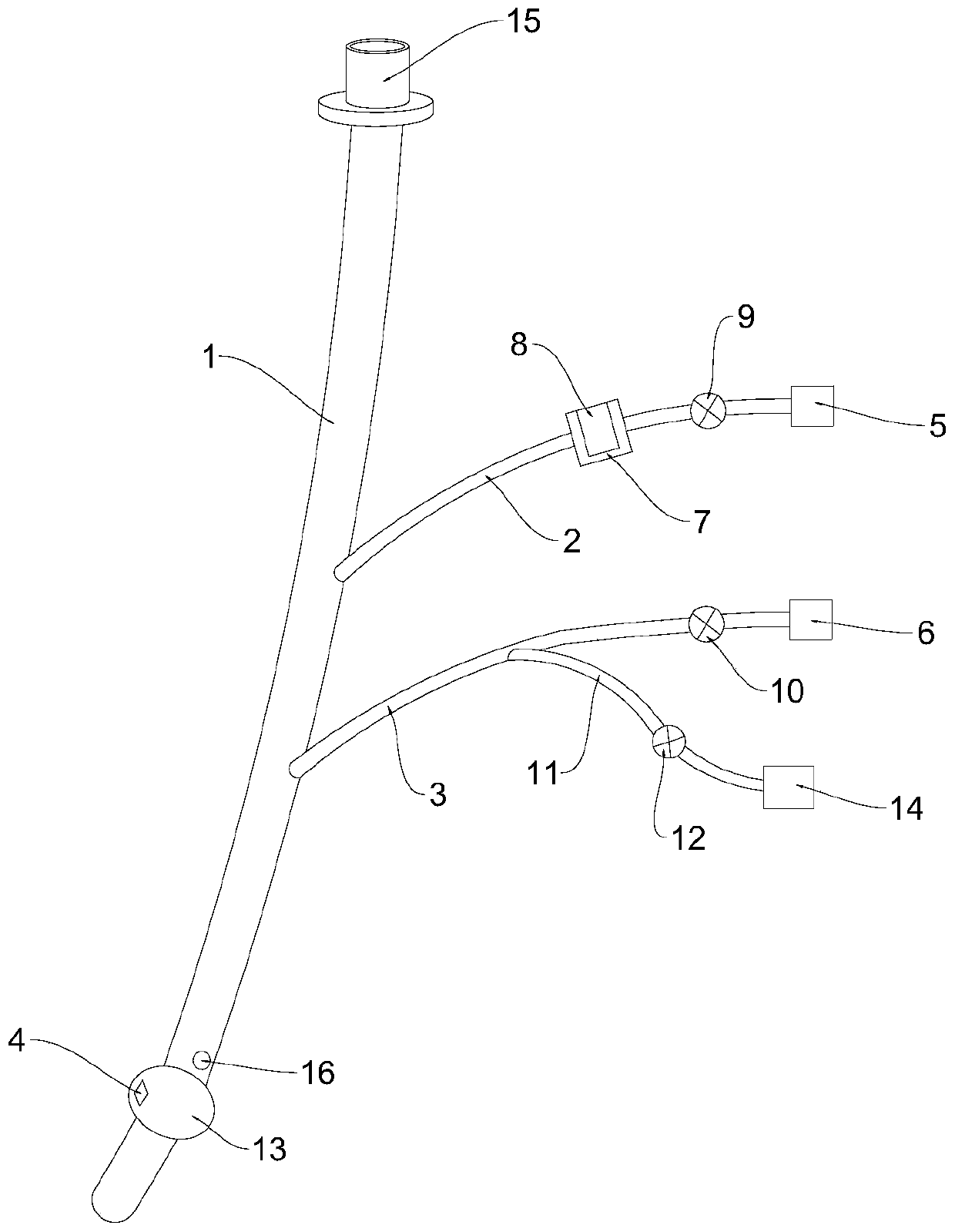 Modular tracheal intubation catheter of breathing machine