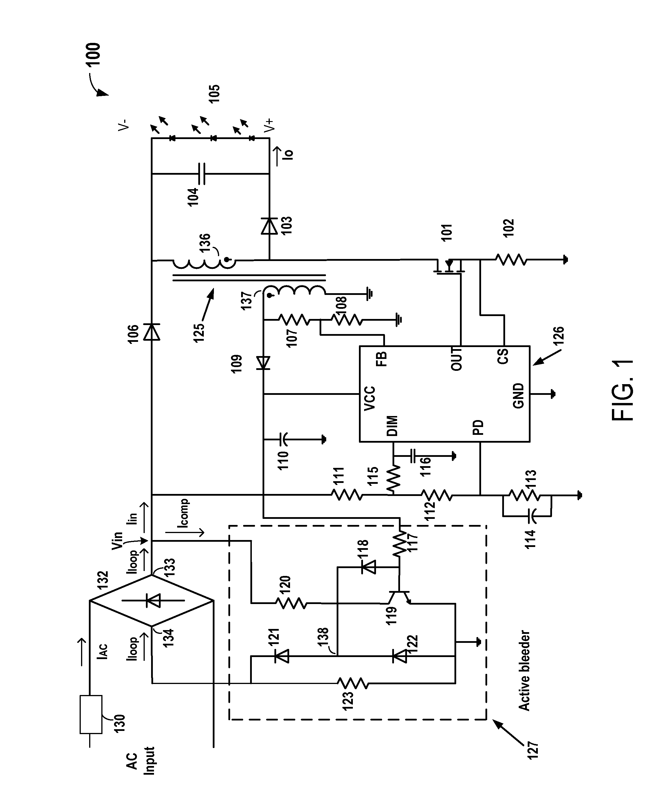 Power supply for LED lamp with triac dimmer