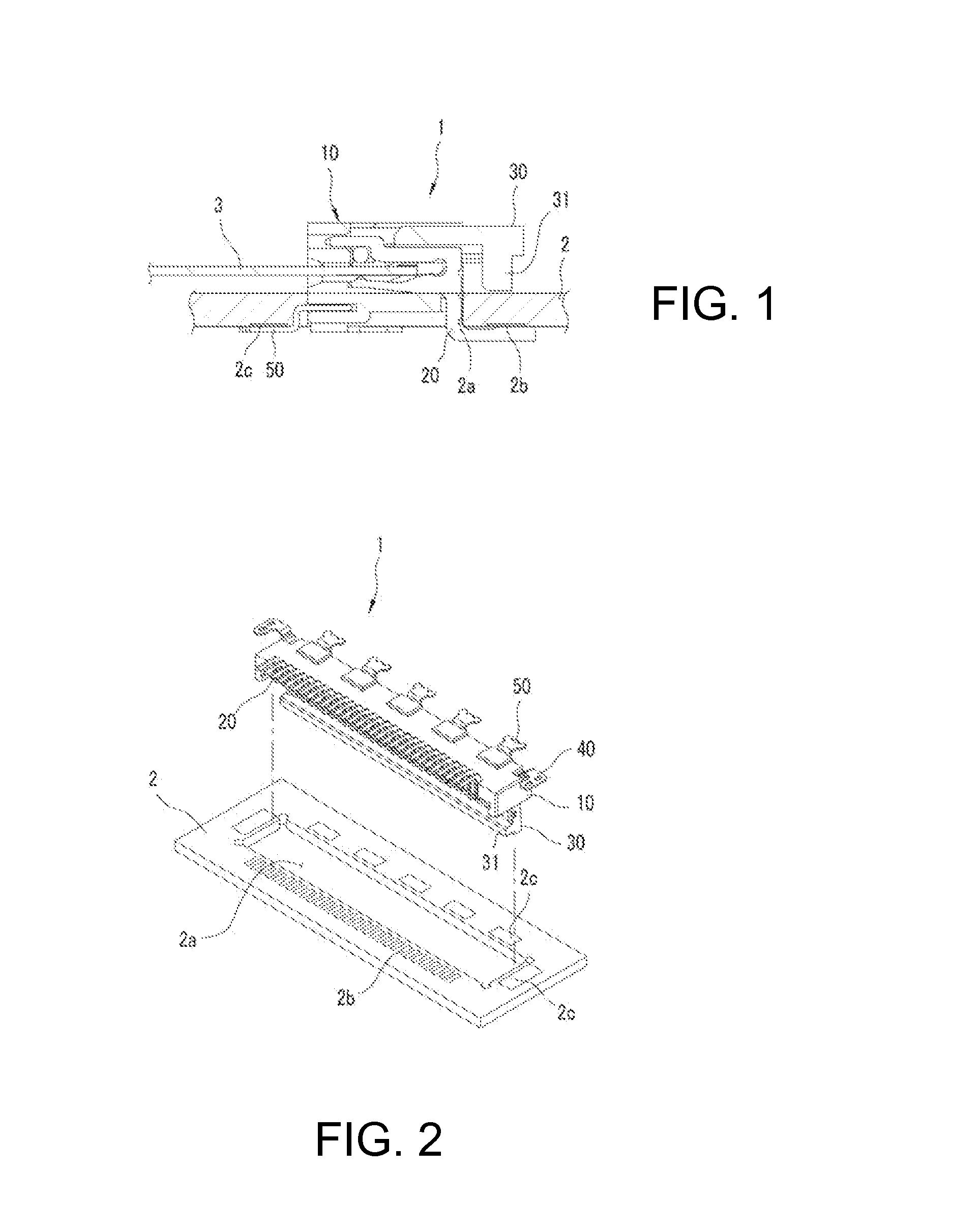 Mounting structure and method of connector for flexible cable