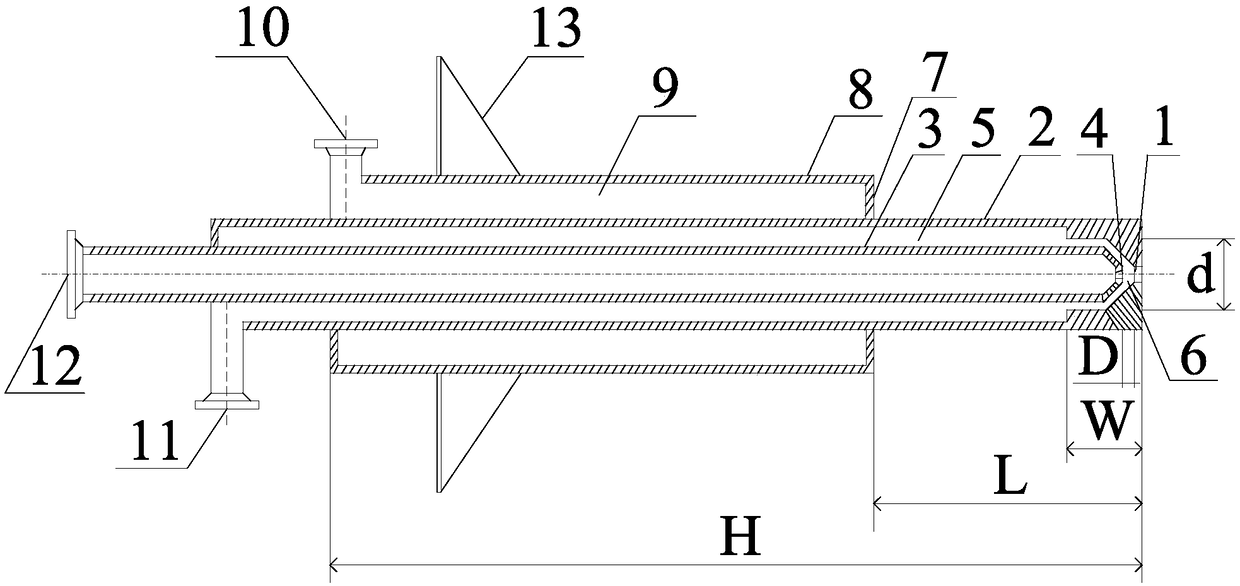 Spray nozzle for catalytic cracking lift pipe and application