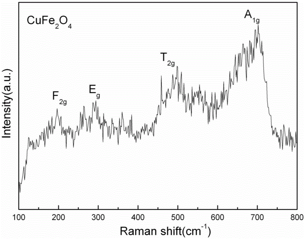 Spinel-type tetragonal phase CuFe2O4 ferromagnetic film and preparation method thereof