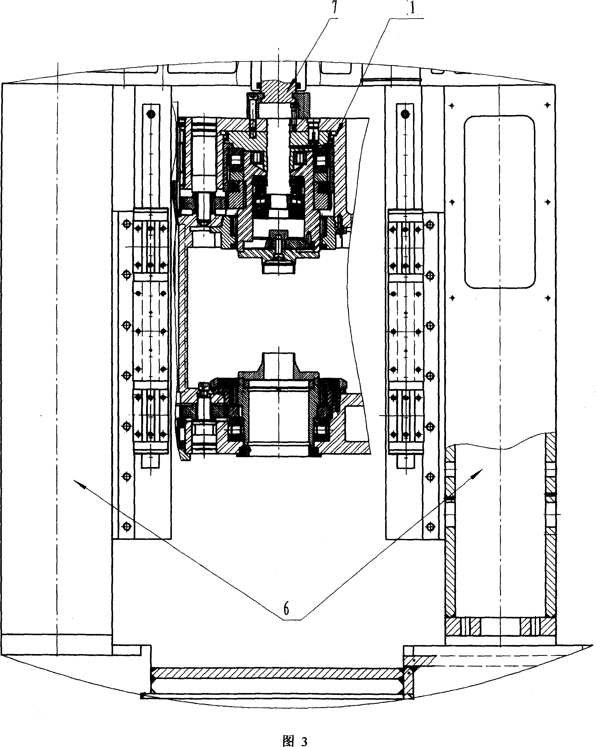 Vertical lathe for profiling internal and external circle of piston ring