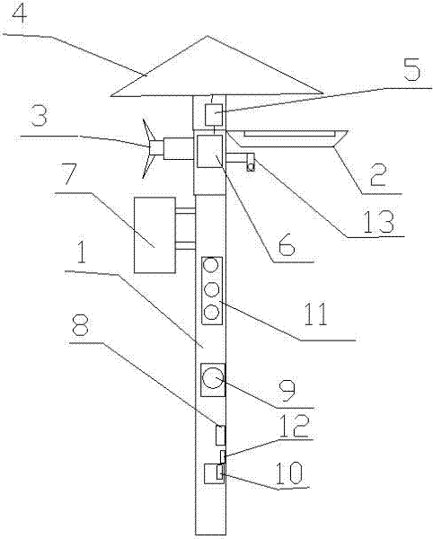 Multi-functional energy-saving high-pole steel lamp