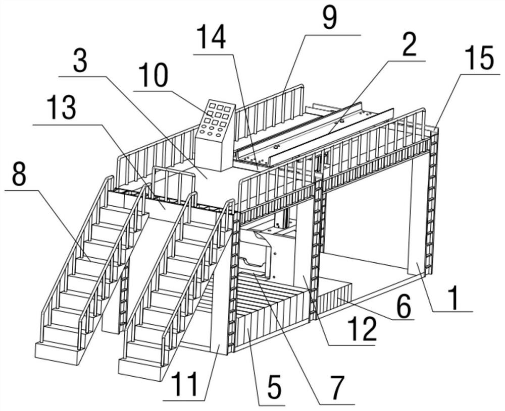 Dangerous rock collapse test simulation device