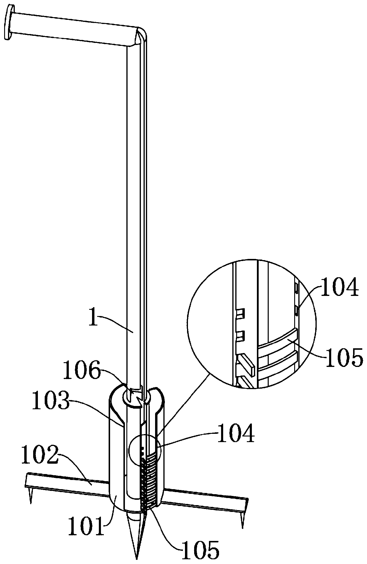 Planting device capable of punching holes simultaneously based on landscape gardens