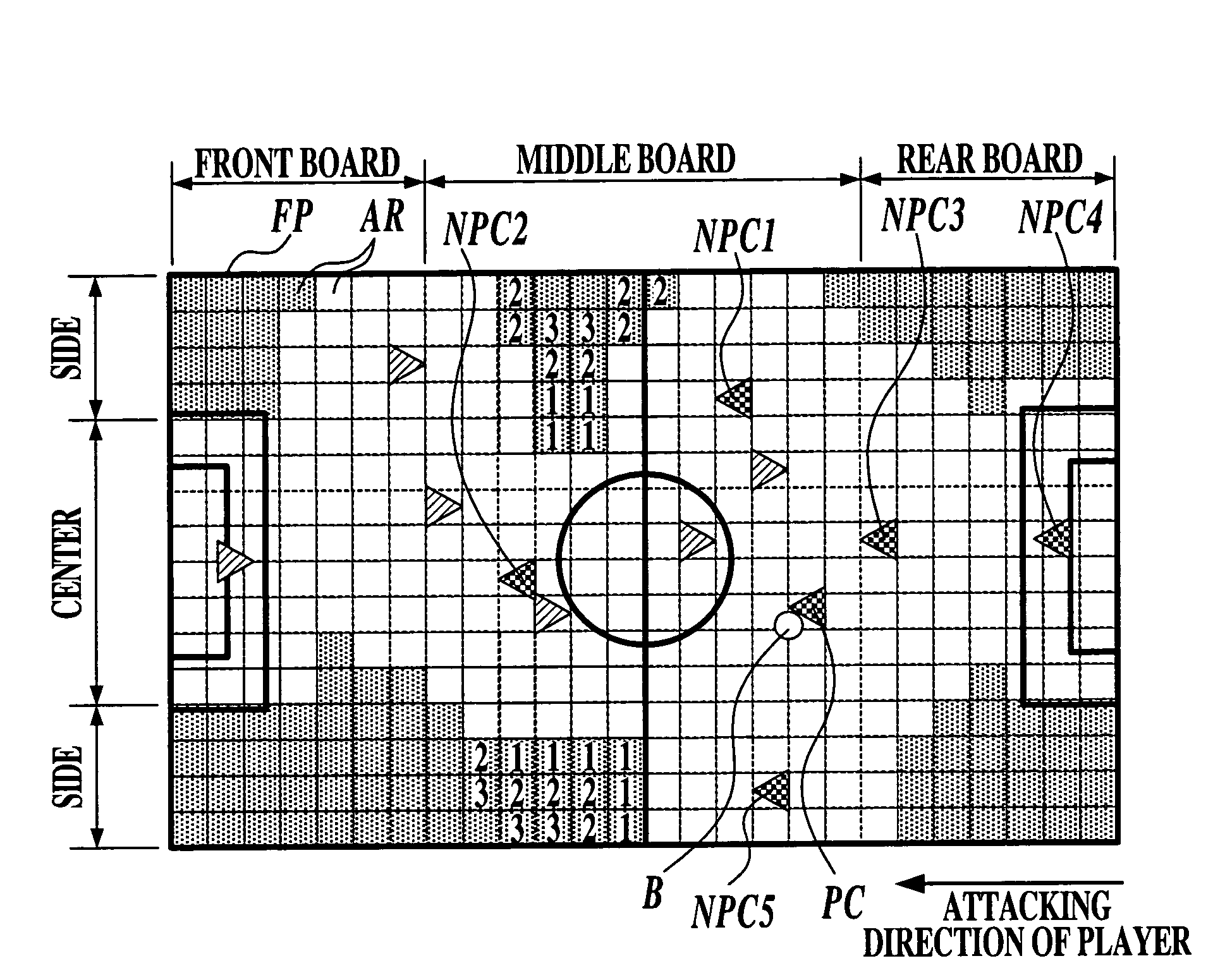 Method of game character movement control in game space