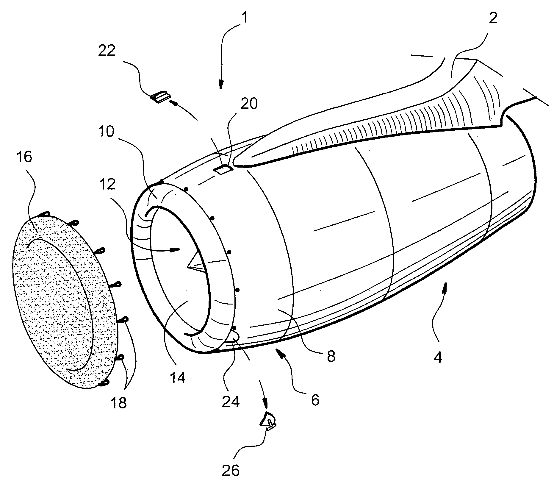 Protection device for a jet engine air intake structure