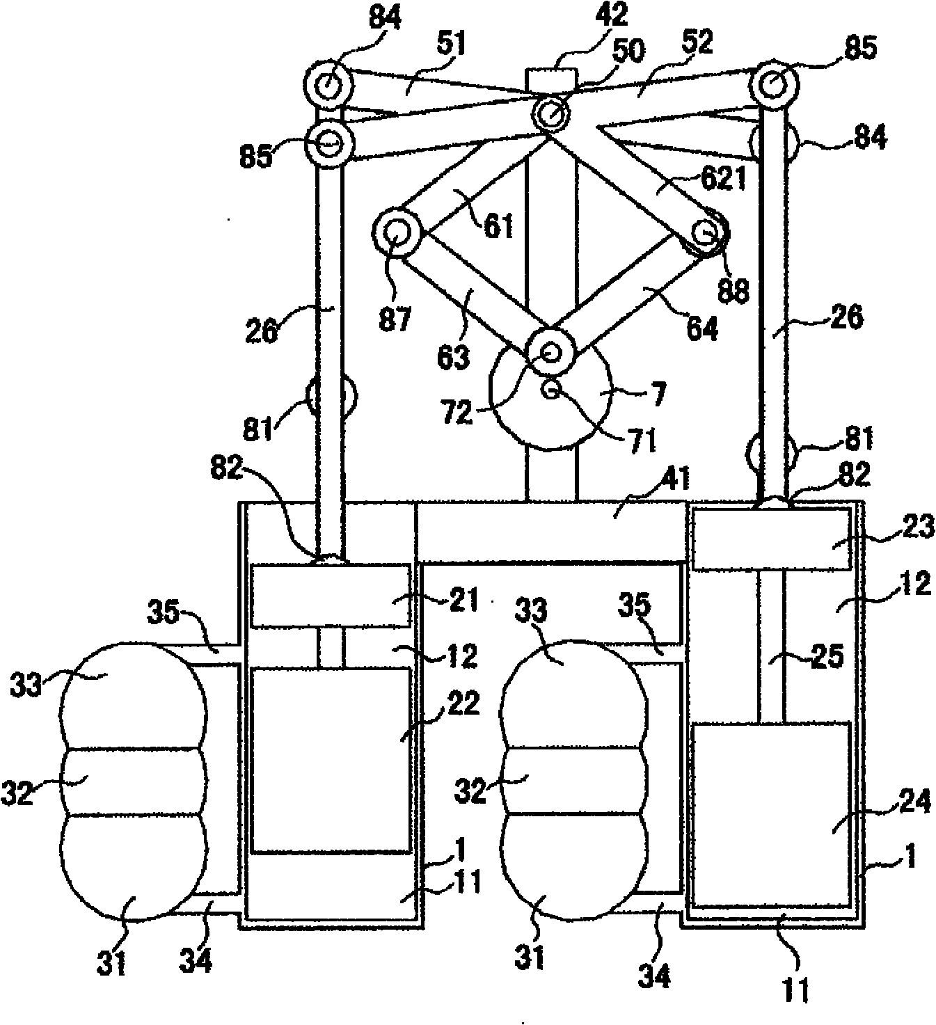 External combustion engine and transmission mechanism thereof