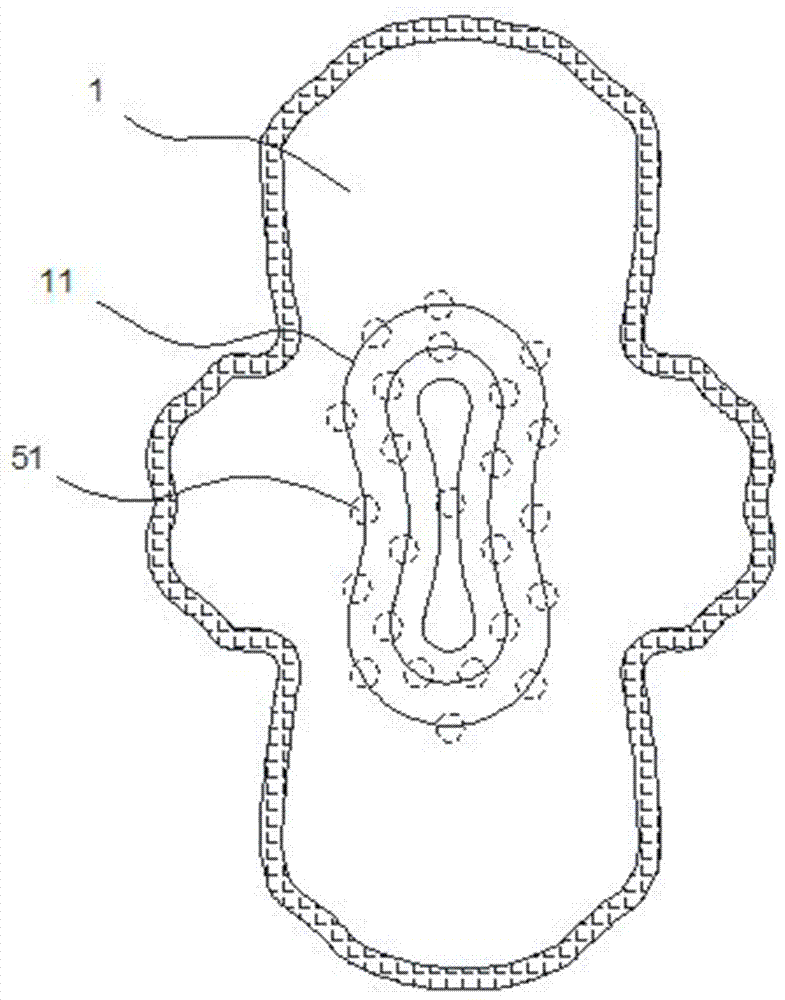 Sanitary towel with hidden permeability function