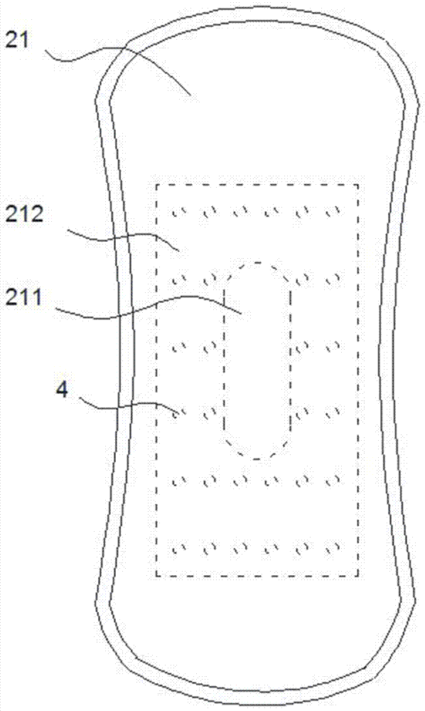 Sanitary towel with hidden permeability function