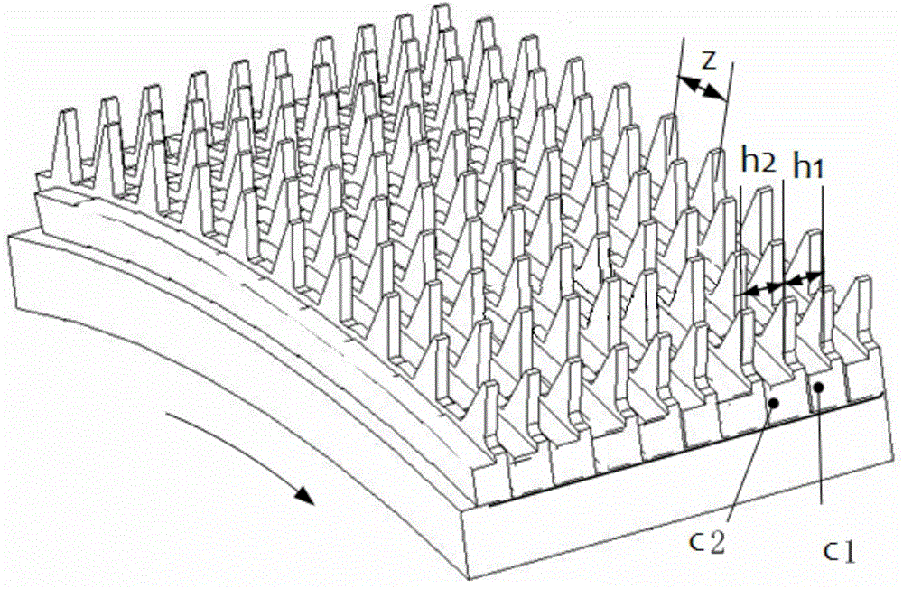 Nonuniform-tooth density carding cloth