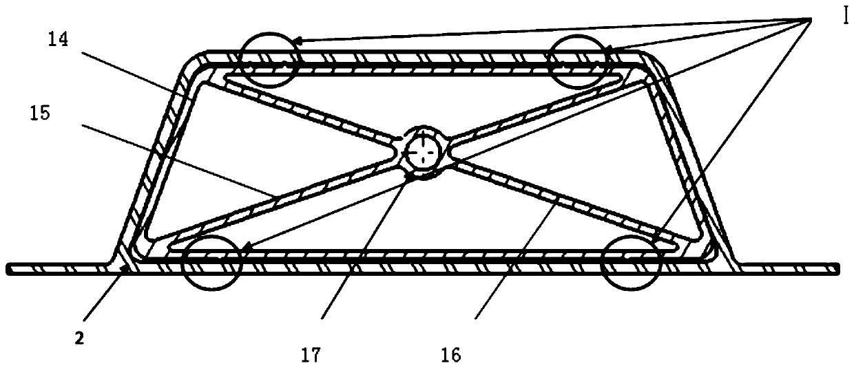 Improved section bar internal local reinforcing structure for automobile body structure