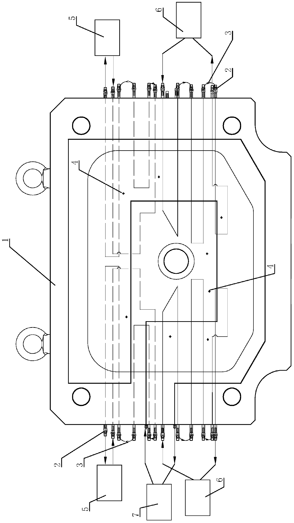 Temperature control method for magnesium alloy pressure casing die