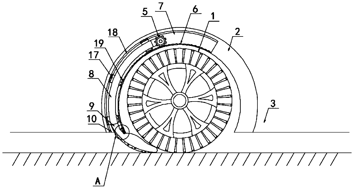 A climbing anti-skid device for a robot