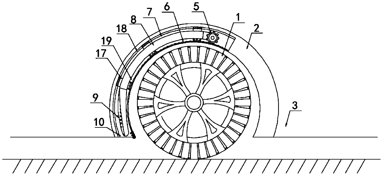 A climbing anti-skid device for a robot