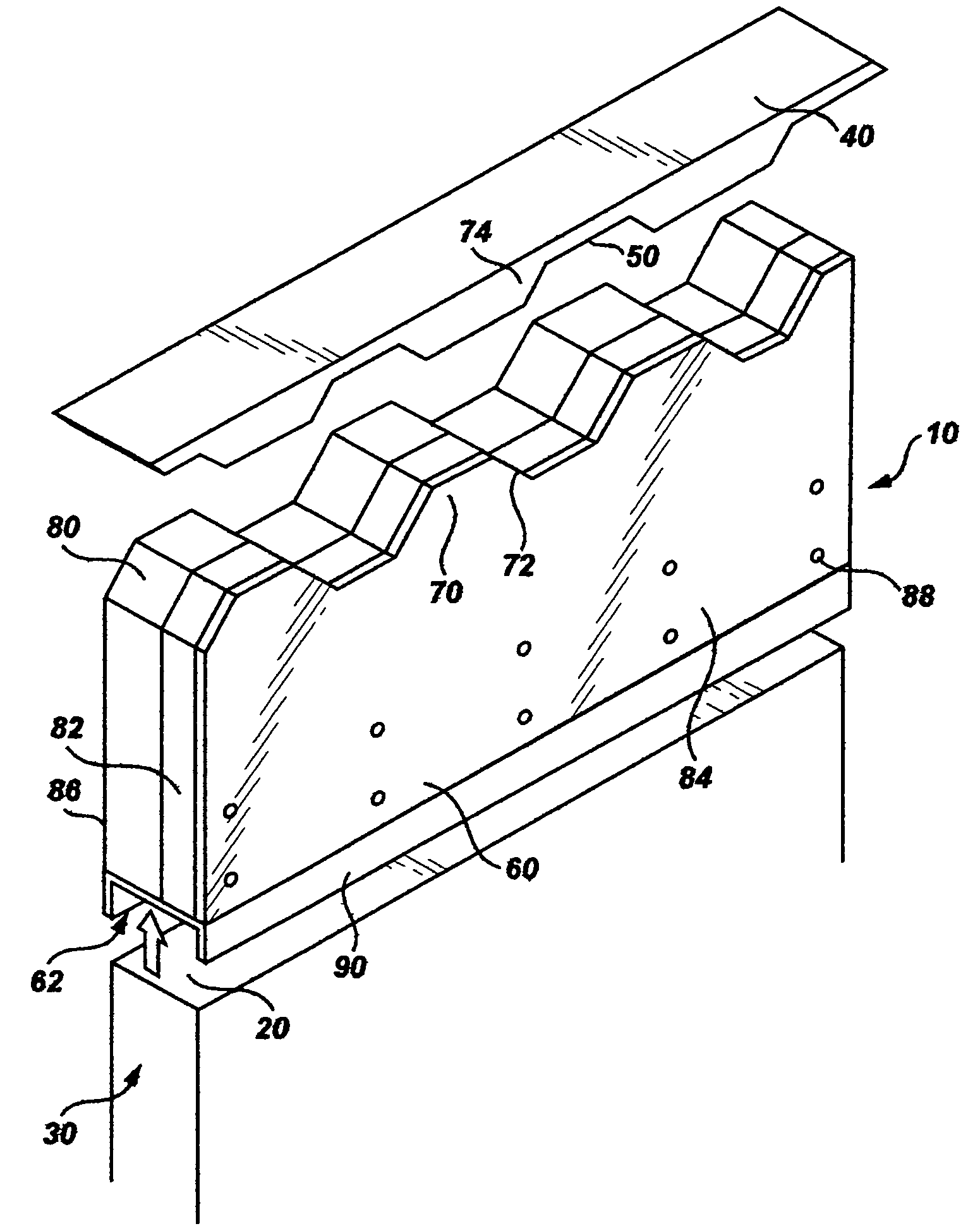 Fire and sound resistant insert for a wall