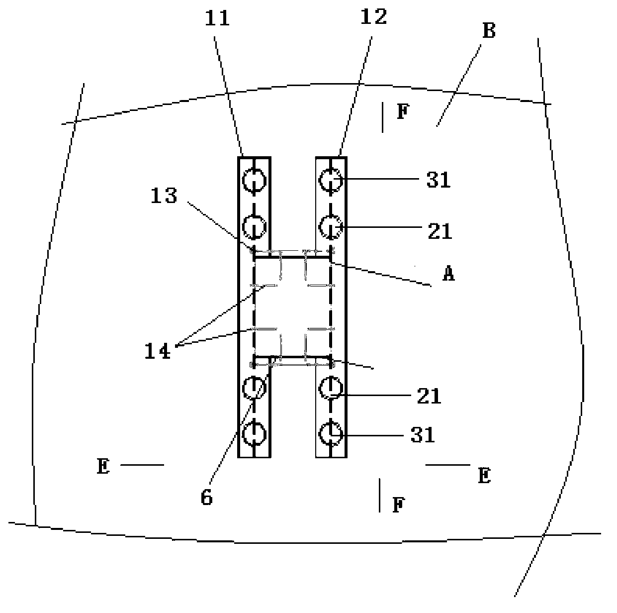 Steel tray supporting force transferring system