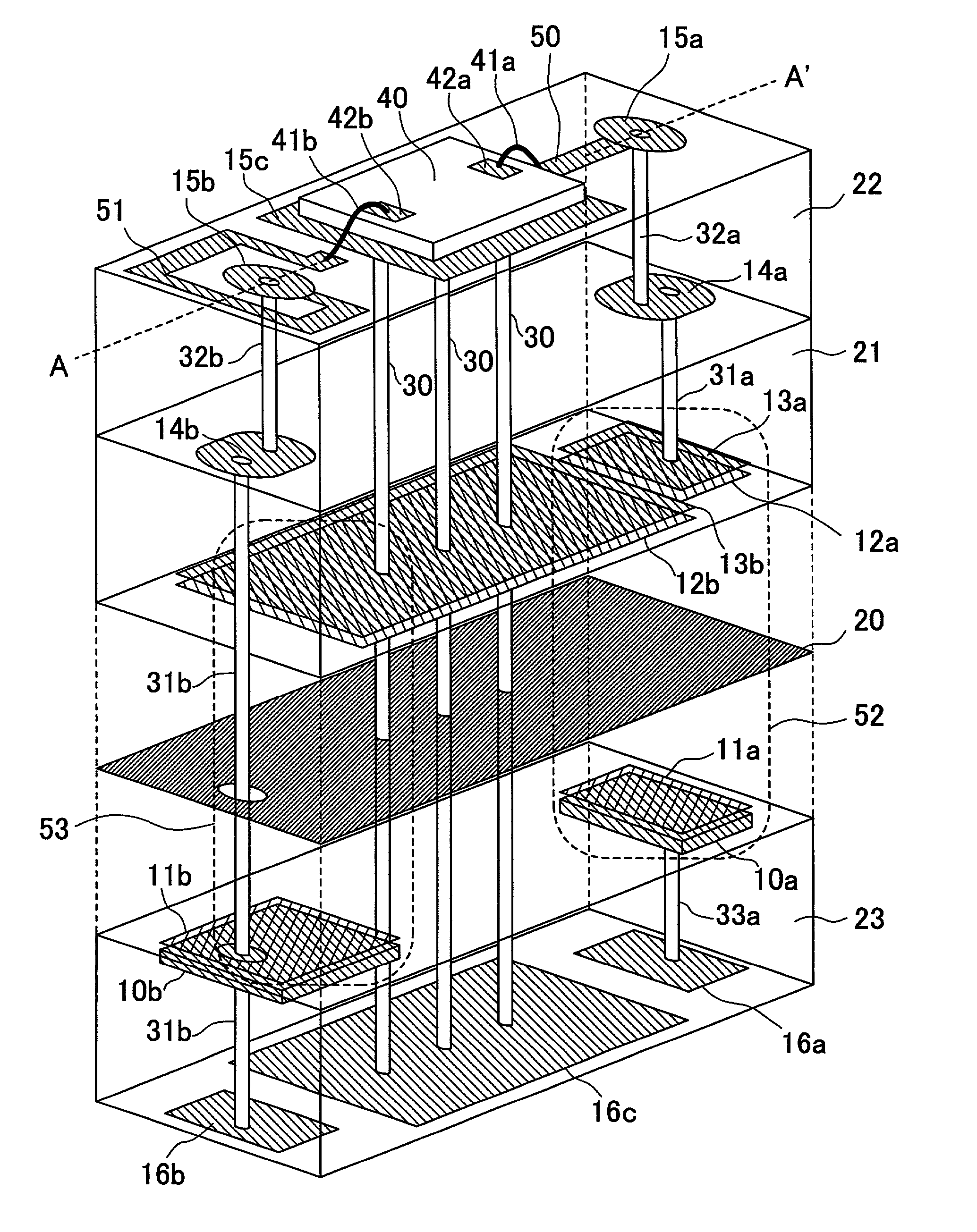 Electronic circuit equipment using multilayer circuit board