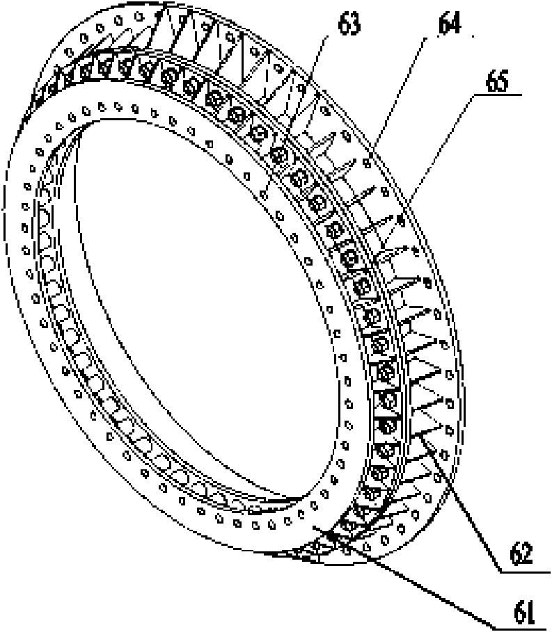 Static strength test method of large vane used for wind power and electrical power and test system thereof