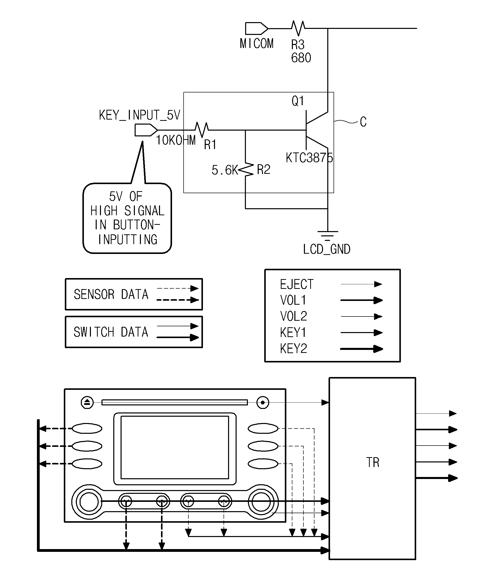 Input device of touch panel type for vehicle