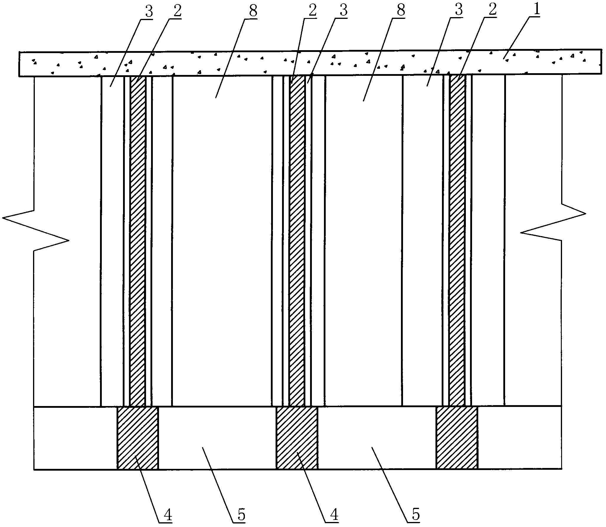 Lattice pile foundation and construction method thereof