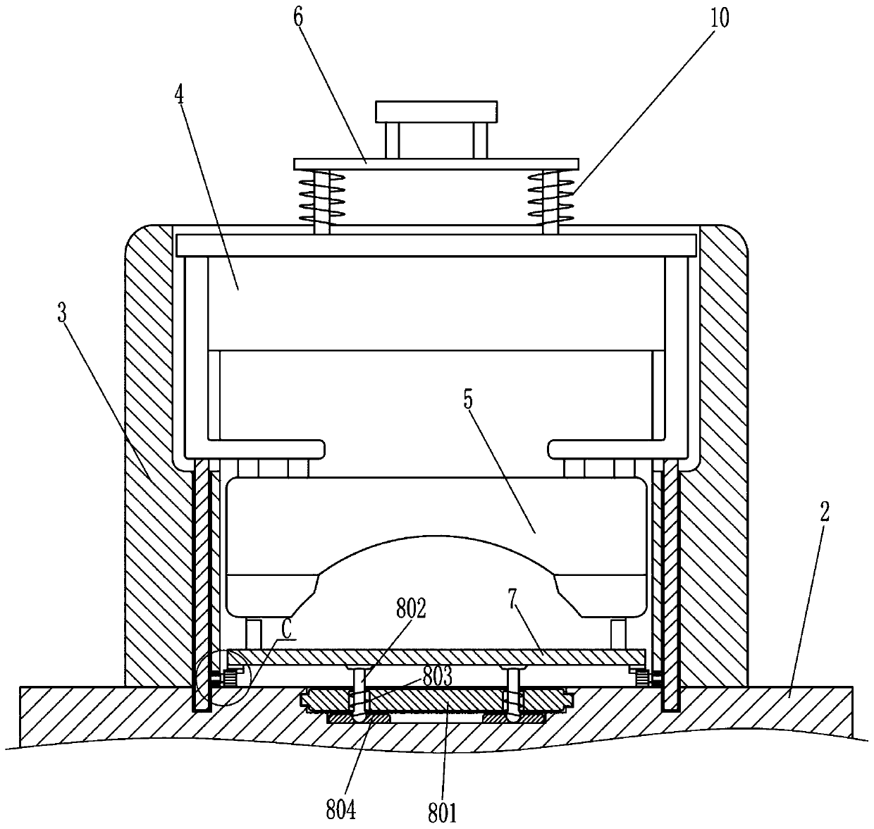 Intermittent manual mushroom stone knocking-off machine