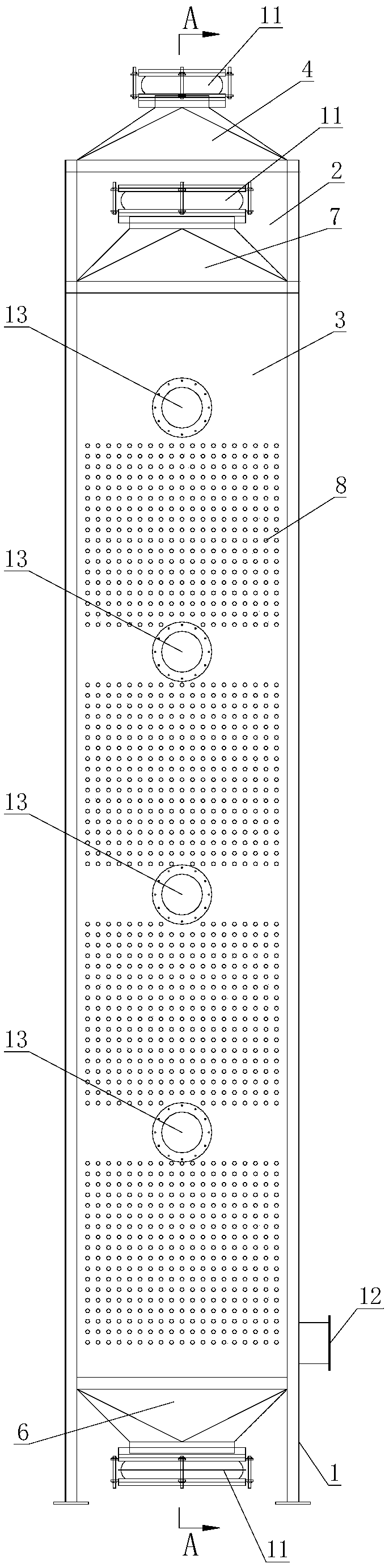 Three-section heat pipe cyclone heat exchanger