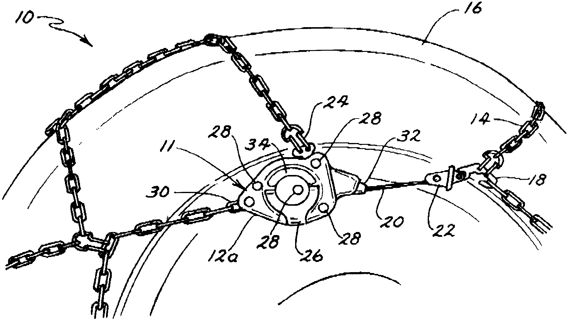 Self-tightening snow chain and methods of use