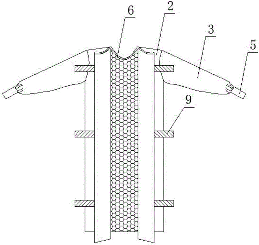 A surgical gown facilitating cleaning during surgery