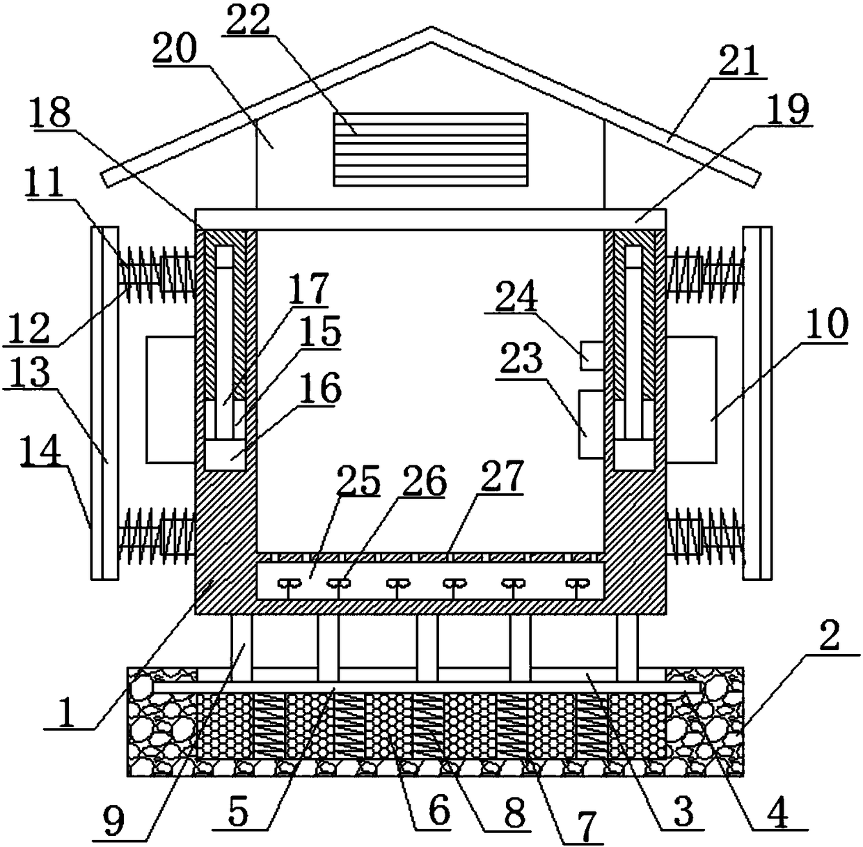 An anti-seismic and anti-collision substation