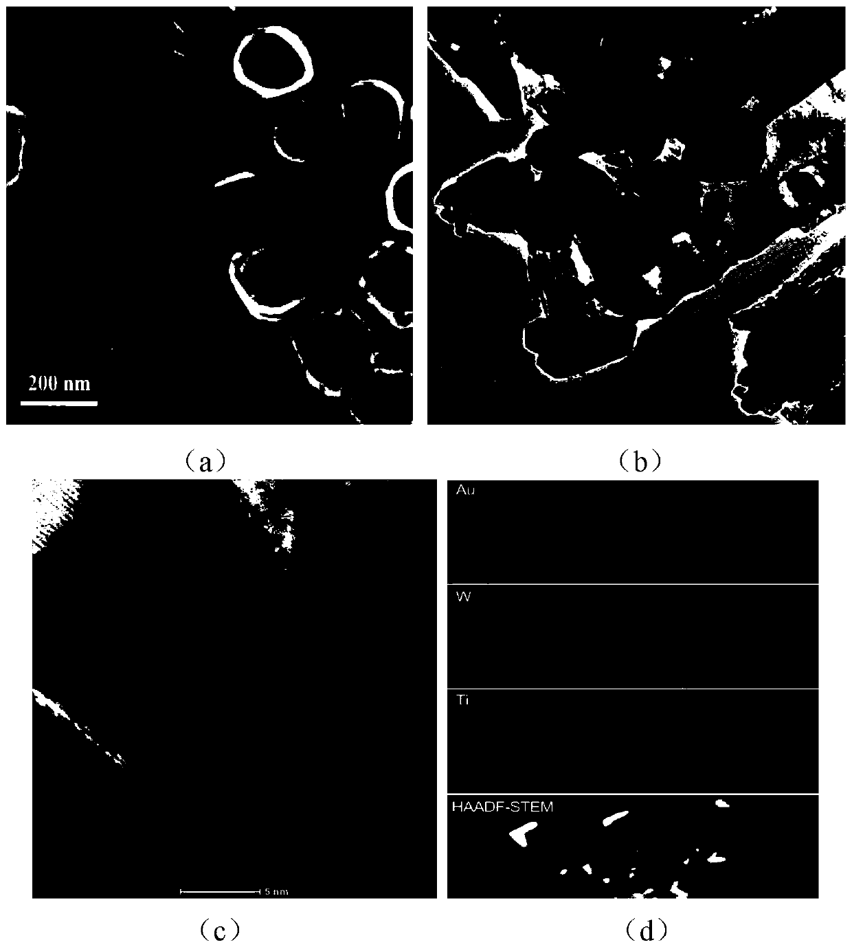 Monatomic noble metal anchoring defect type WO3/TiO2 nanotube as well as preparation and application thereof