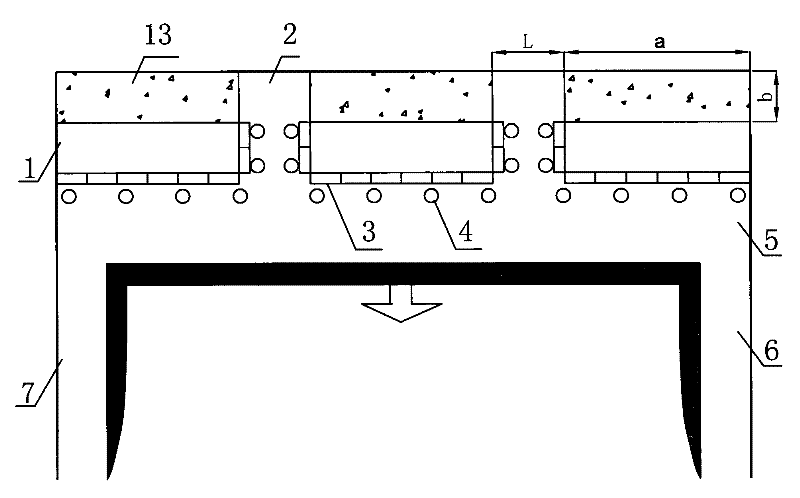 Goaf bag-type packing method