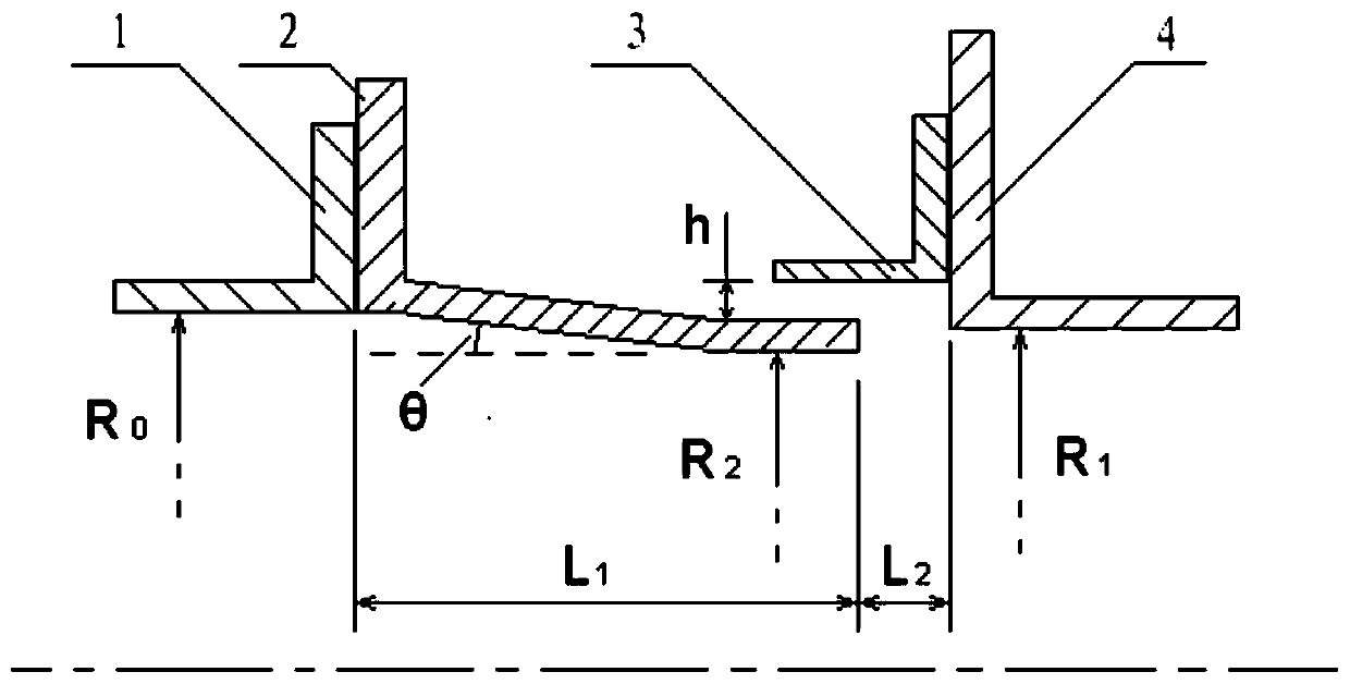 Flexible compensation connection structure of asymmetric spray pipe and engine