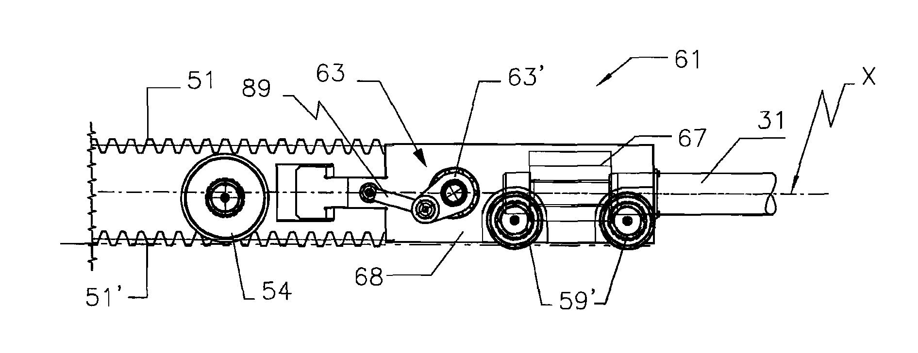 Mandrel conveying device for a tube rolling mill