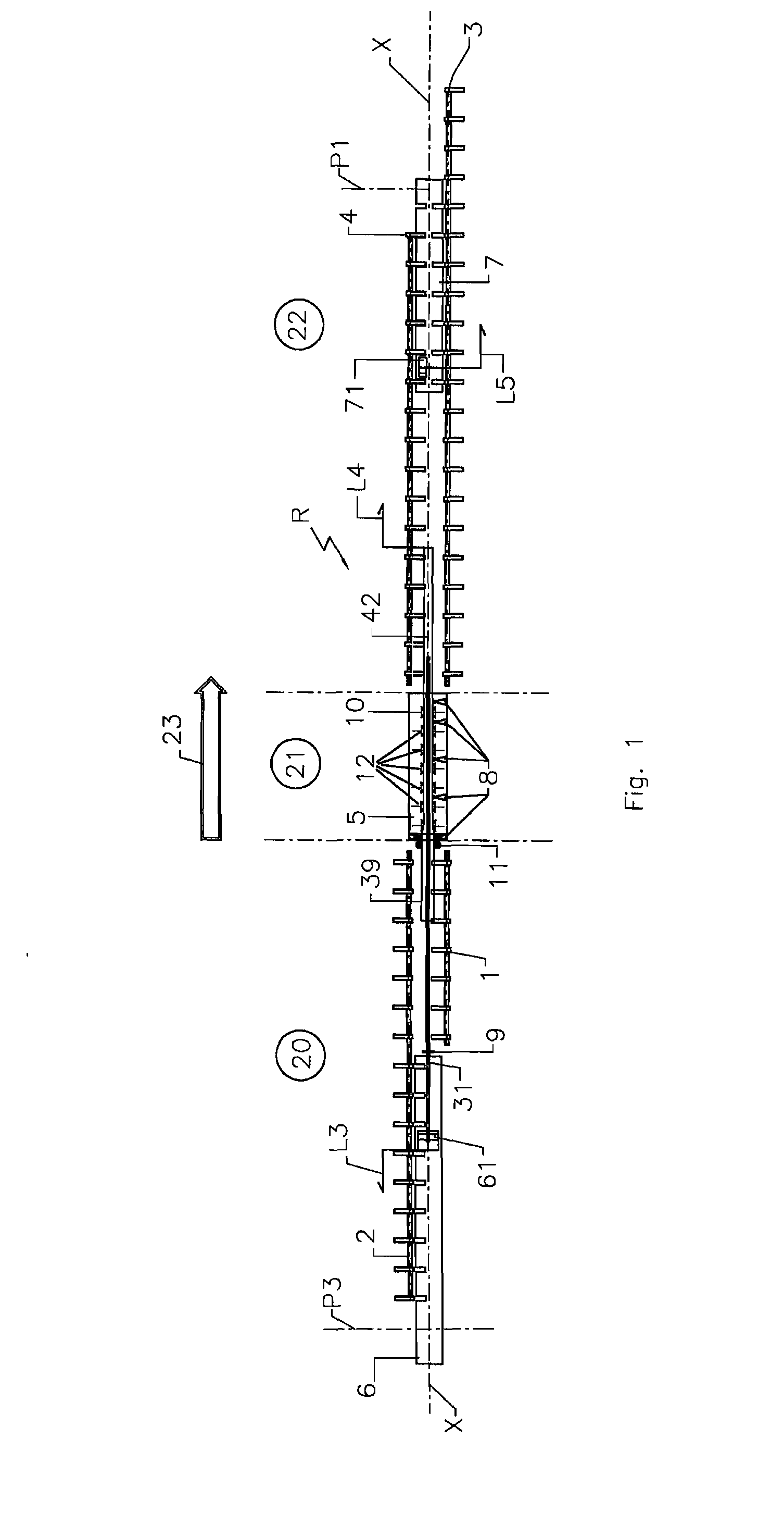 Mandrel conveying device for a tube rolling mill