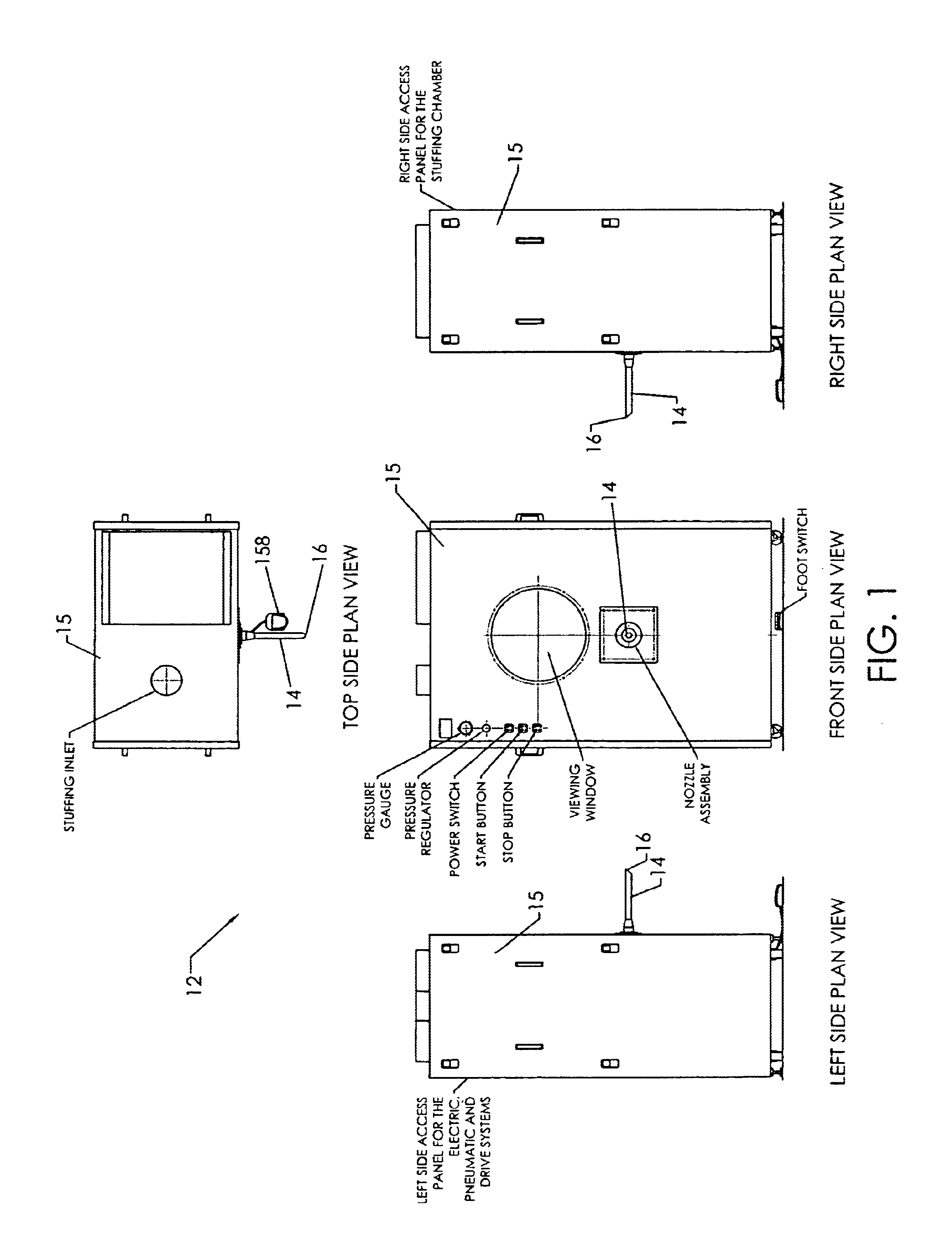 Fiber stuffing and fluffing machine