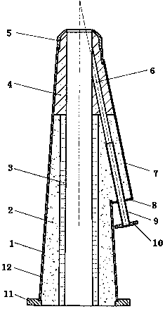 Composite refractory material belly pipe