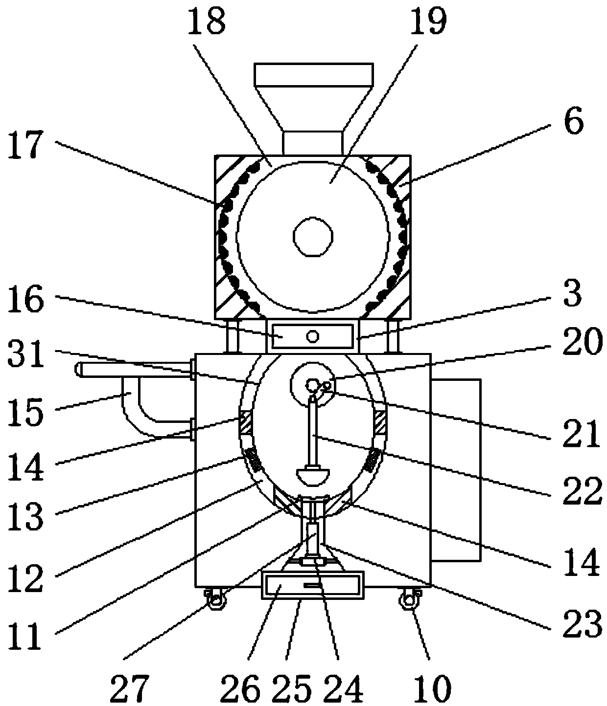 A high-efficiency crushing device for Rosa roxburghii used as medicine