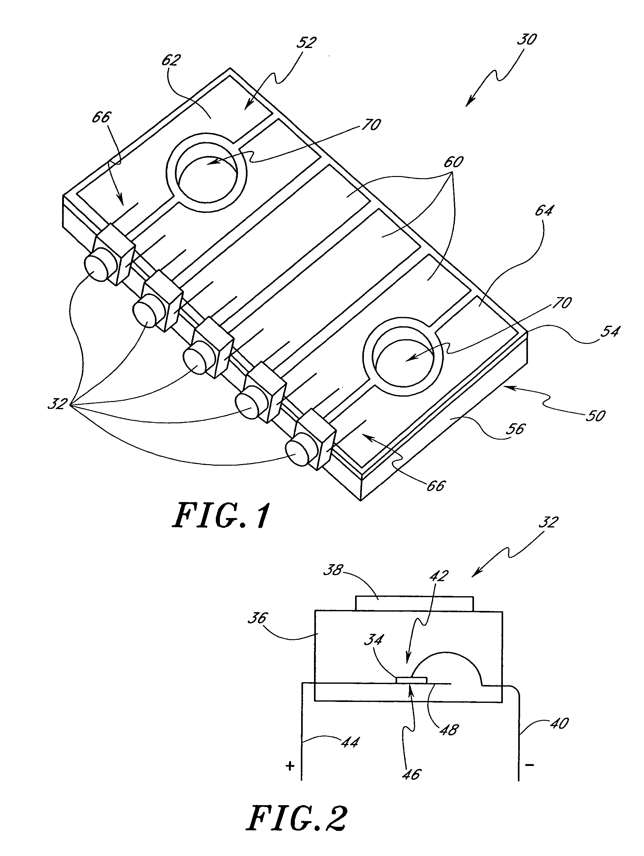 Mounting arrangement for light emitting diodes