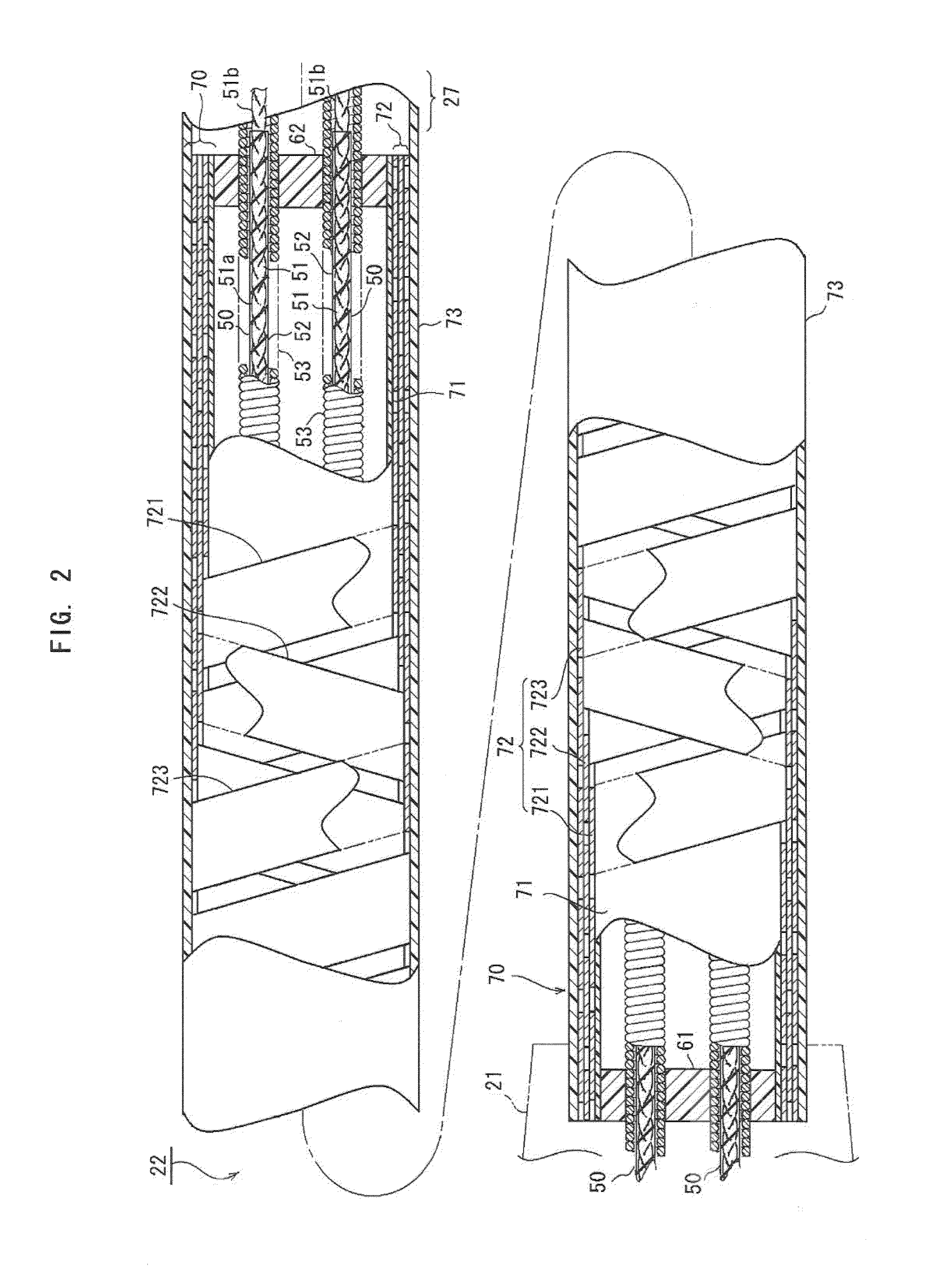 Flexible endoscope suitable for MRI