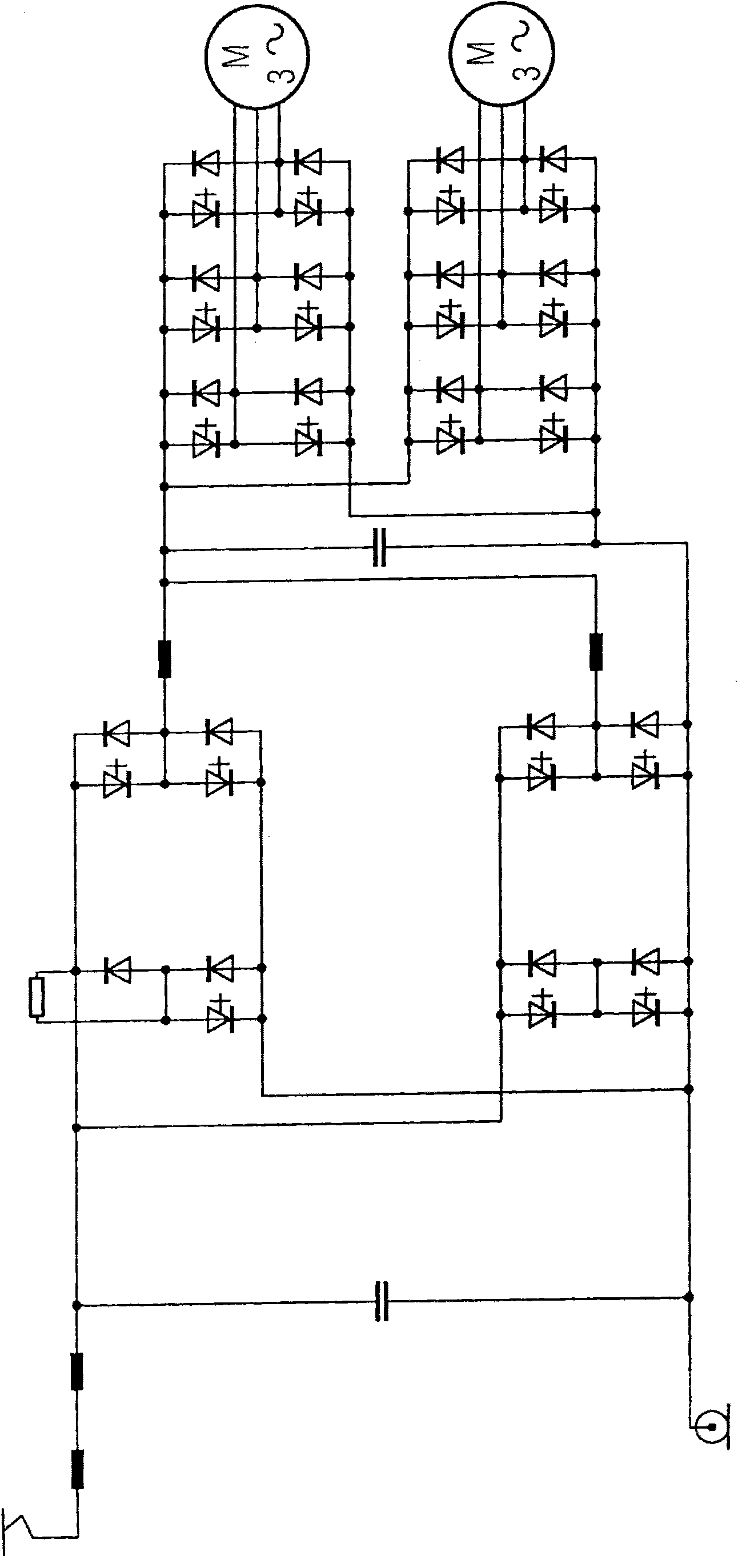 Motor activation circuit for a rail vehicle and method for the operation thereof