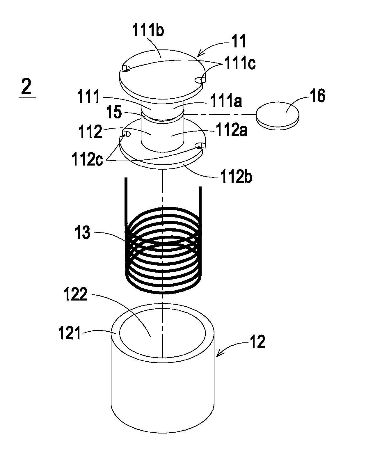 Composite magnetic core assembly, magnetic element and fabricating method thereof